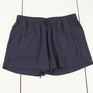 Theory Kinzie Navy Blue Drapey Crepe Lightweight Shorts Womens Sz L